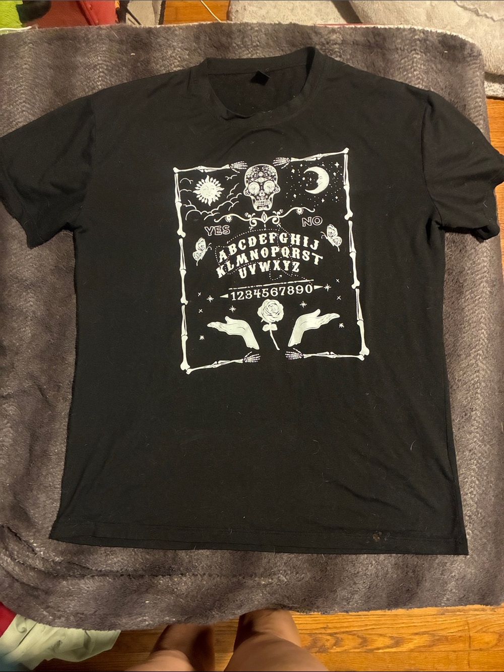 Black Graphic Ouija Board Tee - Unbranded